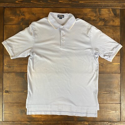 Master Of The Links Men Large Light Blue Golf Shirt Pima Cotton