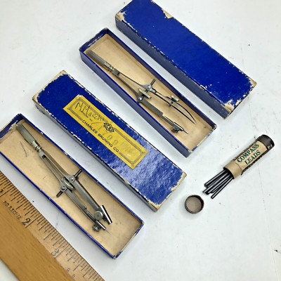 Vintage Lot 2 Charles Bruning Co Bow Pencil Leads Compass Draft Tools (Germany)
