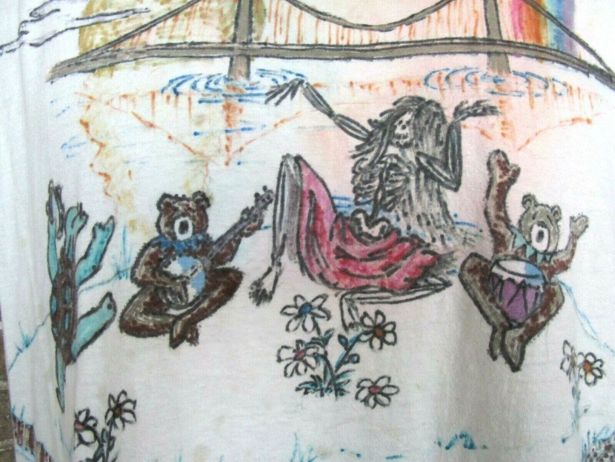Vintage Grateful Dead T-Shirt (XL) Hand-Drawn Art 2-Sided