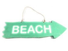 Arrow Sign "Beach" Wooden 12" X 4" - Turquoise  snd25106t