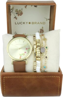 NEW 5 PCS LUCKY BRAND GOLD TONE,CONGAC TAN BROWN LEATHER+4  display picture 1