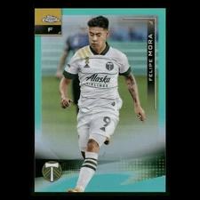 Felipe Mora /299 #112 2021 Topps Chrome MLS Aqua Refractors Portland Timbers NM