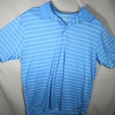 Champion Golf Polo Shirt Mens Large  Blue Stripe Pullover 387