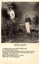 Antique Postcard Victorian Photography 1912 " Marguerite" Memorial Poem WW1