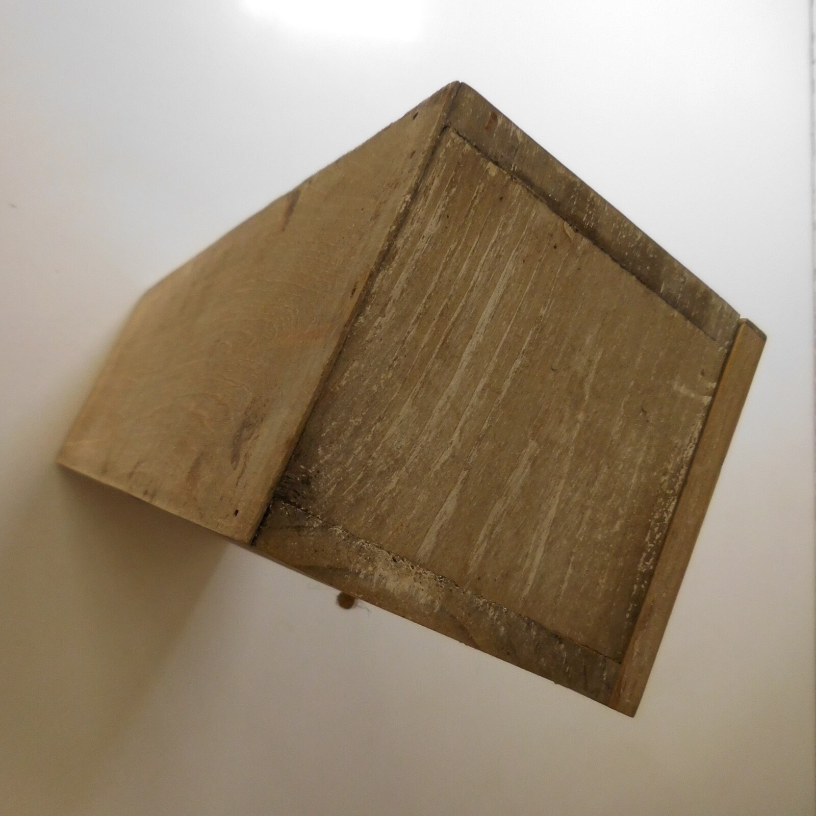 N9088 Vintage Art Deco Heart Display Case Box Wood Glass Brass Handmade