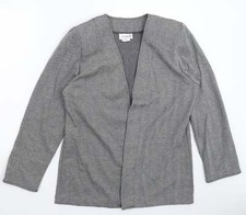 WEEKENDERS Womens Grey Herringbone Jacket Blazer Size M