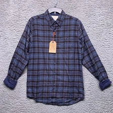 Weatherproof Shirt MenSmall Blue Plaid Long Sleeve Button Flannel Work Outdoor