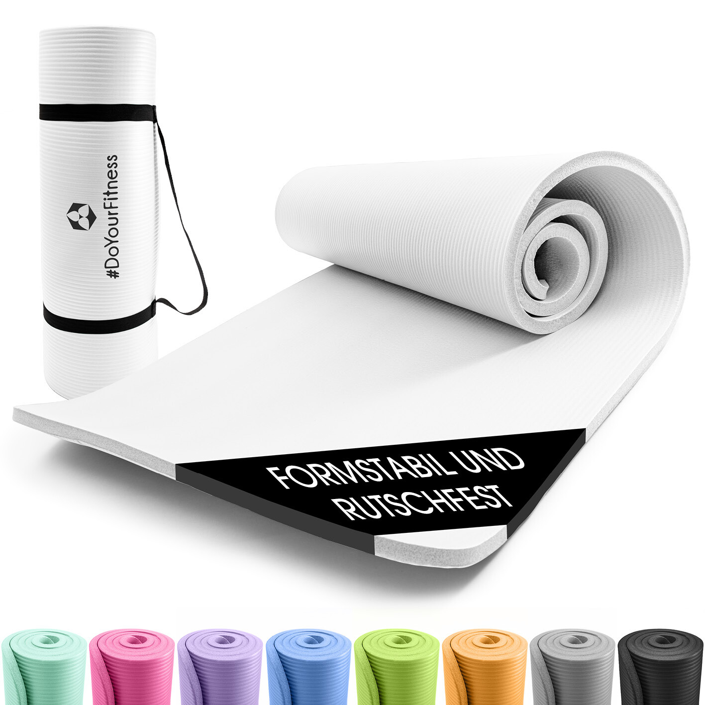 Alfombra de Fitness Espuma Estera Yoga Blanco 1cm 10mm Alfombrilla para Gimnasia