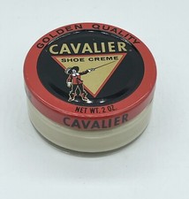New Vintage Cavalier Shoe Cream Tan/Beige Net Wt 2oz Glass Jar