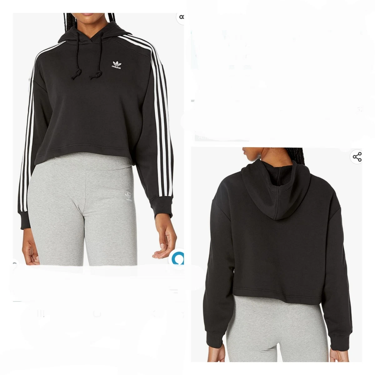 NWT adidas Originals Adicolor Classics Cropped Hoodie Women's Black Size 3X  | eBay