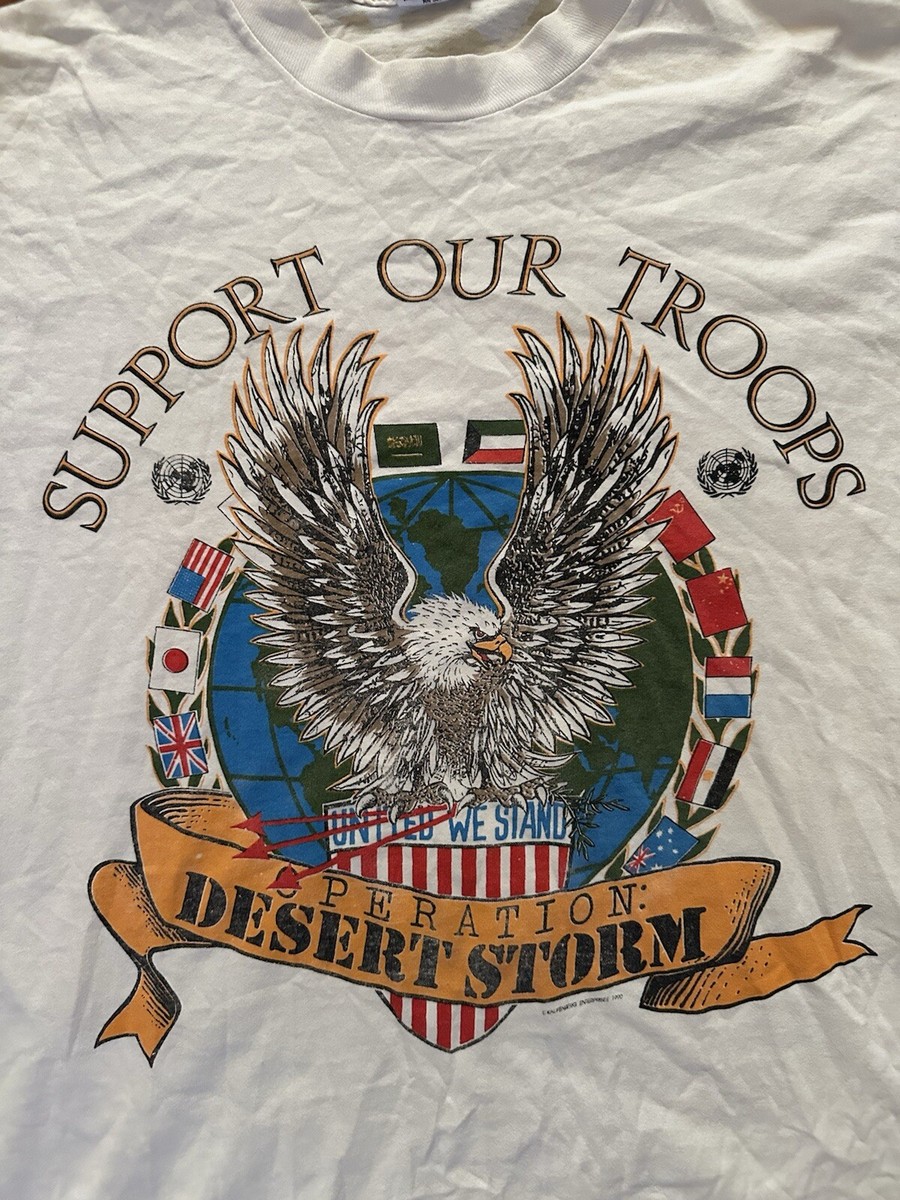Rare Vintage Operation Desert Storm Shield Single Stitch T-Shirt