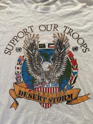 Rare Vintage Operation Desert Storm Shield Single Stitch T-Shirt