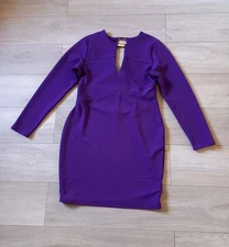 Kardashian Collection Purple Textured Pencil Dress Bodycon Wiggle Occasion UK16