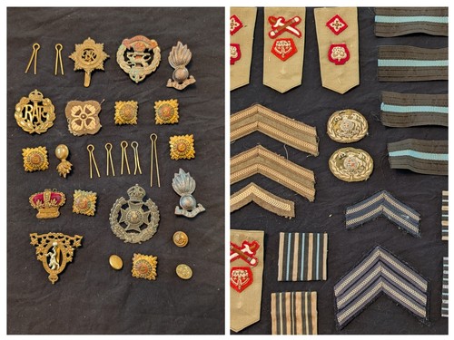 World War II British and Commonwealth Military Insignia Pin and Patch Lot