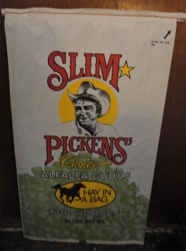 Vintage Slim Pickens Hay In A Bag Alfafa Cubes For Horses Dell City Texas Ranch