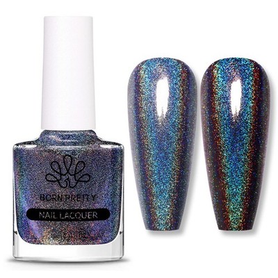 Born Pretty Nail Polish Holographic Black Sparkle Nail Polish Stick Nail Art ...