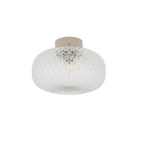 Deckenlampe Schlafzimmer Glas Stahl Beige E14 L:31 Cm Deckenleuchte Wohnzimmer