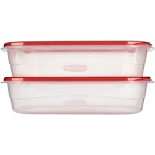 Large Rectangular Food Storage Container 1 Gallon Chili Tint Set of 2 Kitchen