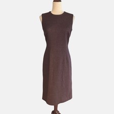Vintage Dolce & Gabbana Industria SPA Brown Wool Shift Dress Italy Sz 42 4 6