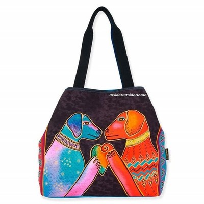 Laurel Burch Heartfelt Dogs with Heart Extra Large GAP Tote Bag 21''x5.5''x15'' NEW