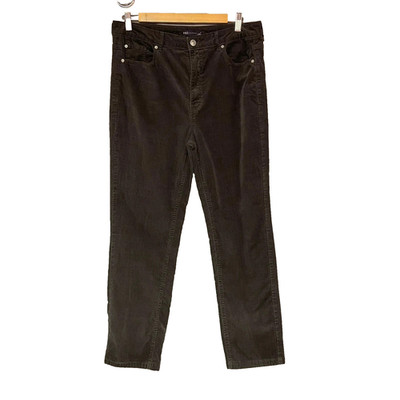 M&S Graphite Grey Needlecord Trousers Womens U.K. 16 Short Cords Jeans Stretch