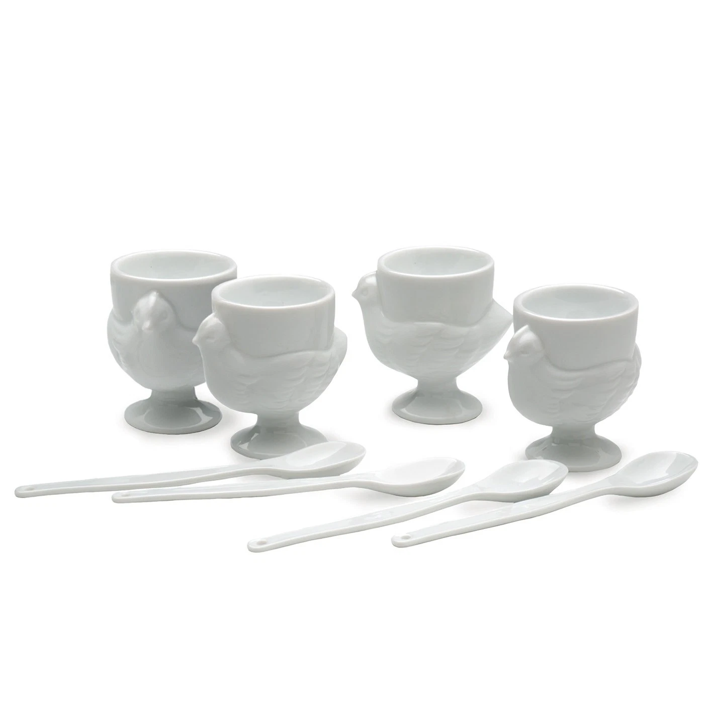 RSVP International Porcelain Egg Cups & Spoons Set