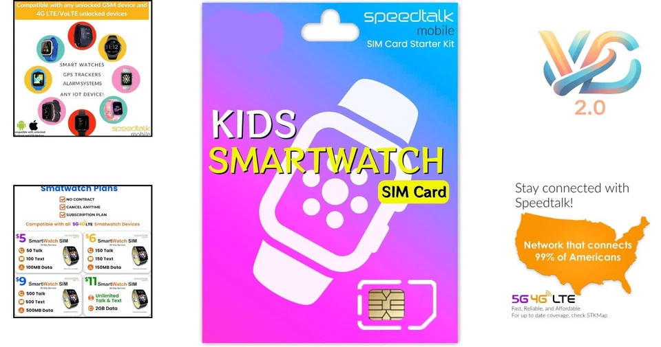 Flexible Smartwatch SIM Card - 3 Sizes, No Contract, Worldwide Coverage Included - Image 2 of 4