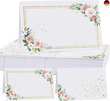 50 Stück Tischkarten mit Elegantes Blumen Design Namenskarten zum Beschriften 