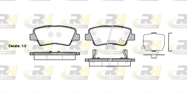 Bremsbelagsatz Scheibenbremse Roadhouse 21362.02 FüR AM JM Ssangyong Hyundai KIA-image