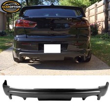 Fits 08-15 Mitsubishi Lancer Rear Bumper Lip Spoiler Pp Unpainted Black