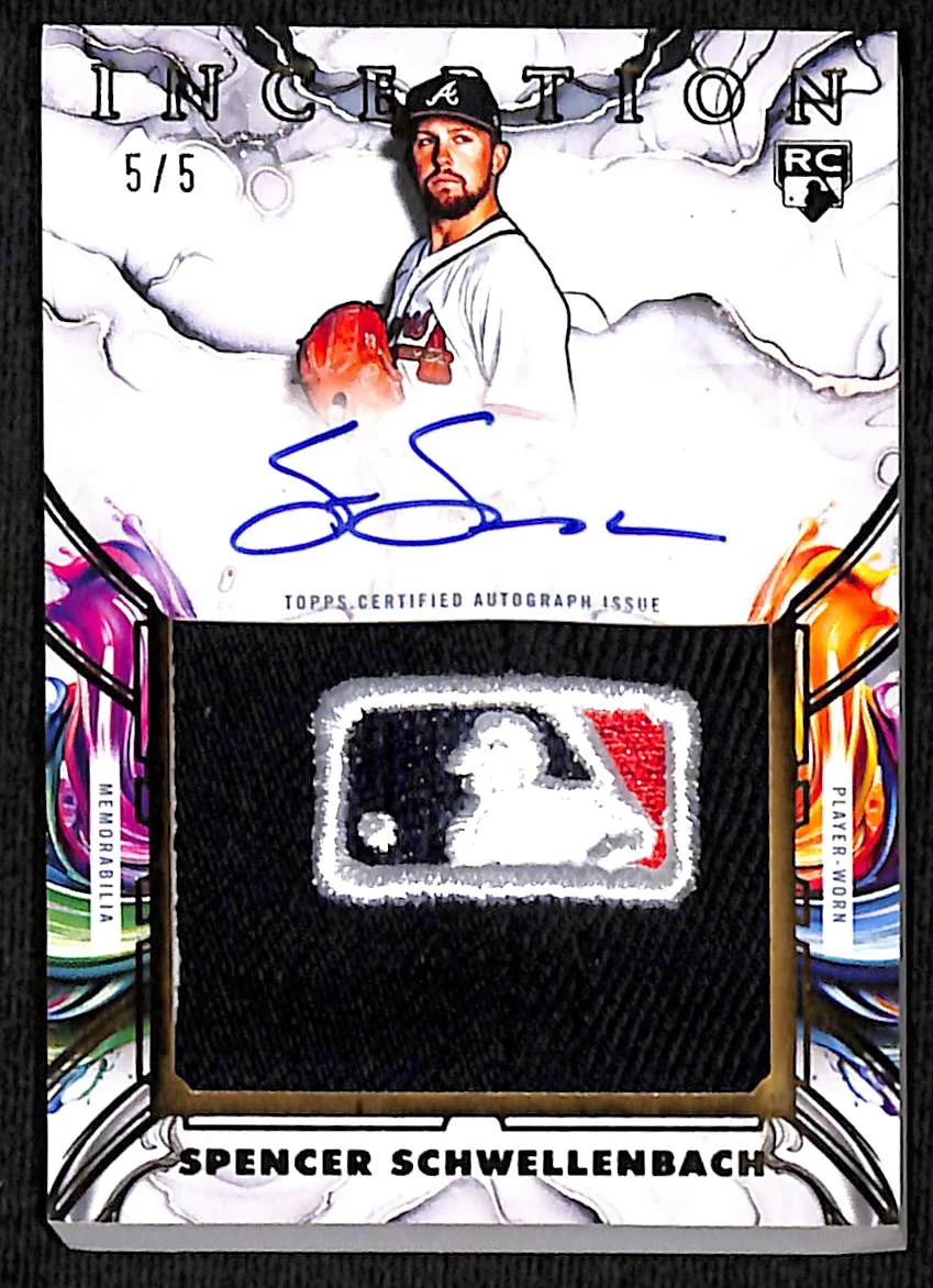2025 Topps Inception Spencer Schwellenbach Hat Relic Auto Logoman 5/5 #IAJH-SS
