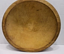 Vintage Wooden Dough Bowl  10.75" Round 3.0” Deep