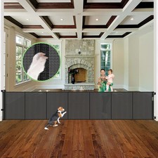 Stcockis 155" Extra Wide Retractable Baby Gate Dog Gate Safety Mesh Barrier