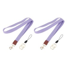 Stretchy Neck Lanyard, Elastic Badge Lanyard with Clasp 2 Set, Light purple