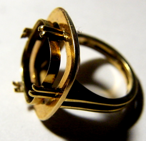Bague En Or 14 Carats Avec Intaille Antique – Taille 54 (17,2mm), Orange, Style Camée Femme