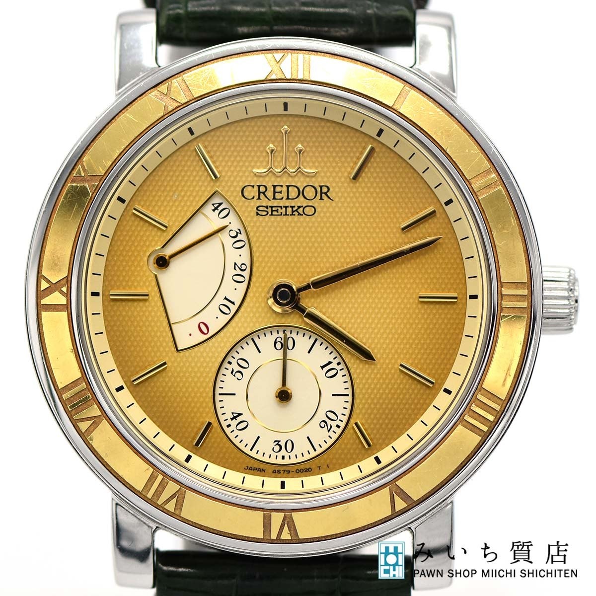 Seiko Credor Power Reserve 4S79-0020 Manual 18KT/SS Gold Dial 37mm