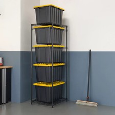 TRINITY 5 Tier Black Storage Bin Rack for 102L Greenmade Storage Bins