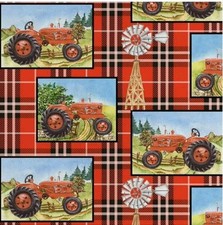 Red Tractor Plaid Farm - David Textiles Cotto...