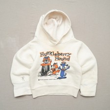 Vintage 60s Huckleberry Hound Character Water Print Hoodie Cotton Toddler Baby