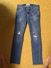 Abercrombie Kids Boys Slim Straight Jeans 13/14 Blue Denim Medium Wash Pockets