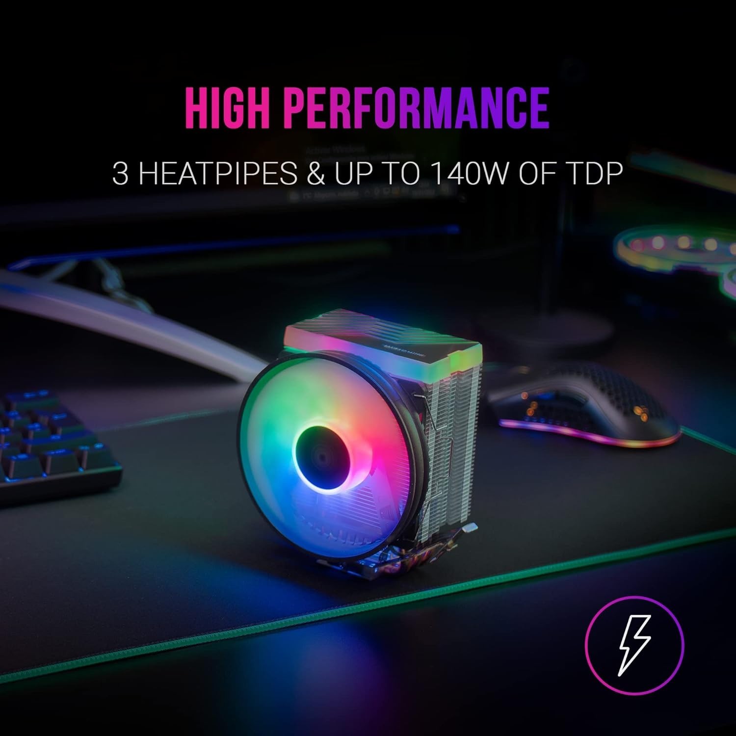 Ventirad dual FRGB MCPU33 refroidissement CPU 140W TDP silencieux