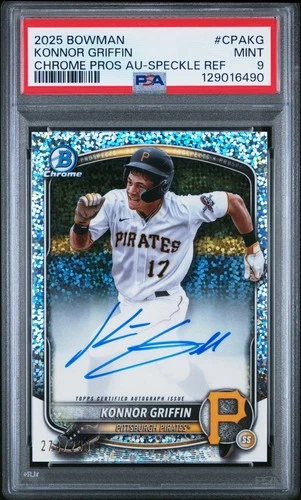 2025 Bowman Chrome Konnor Griffin Speckle Refractor Rookie RC Auto /299 PSA 9