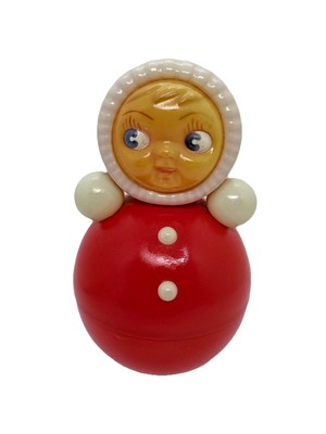 VTG SPIELZEUG NEVALYASHKA  ROLY POLY Stehaufmännchen 70ER CCCP Glocken Rot RAR