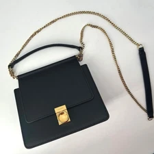 POLÈNE numero sept mini Gacini Shoulder Bag Leather Black Authentic