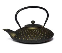 Maoci Gusseisen Teekanne Kambin 0,8L Schwarz/Gold - Guss-Teekanne - Eisenkanne