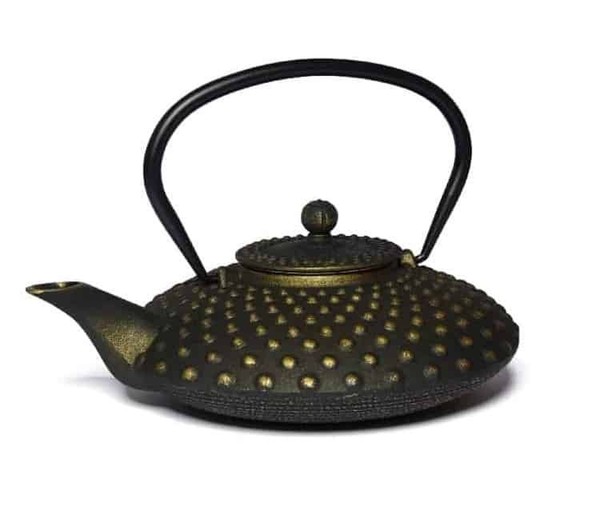 Maoci Gusseisen Teekanne Kambin 0,8L Schwarz/Gold - Guss-Teekanne - Eisenkanne-image