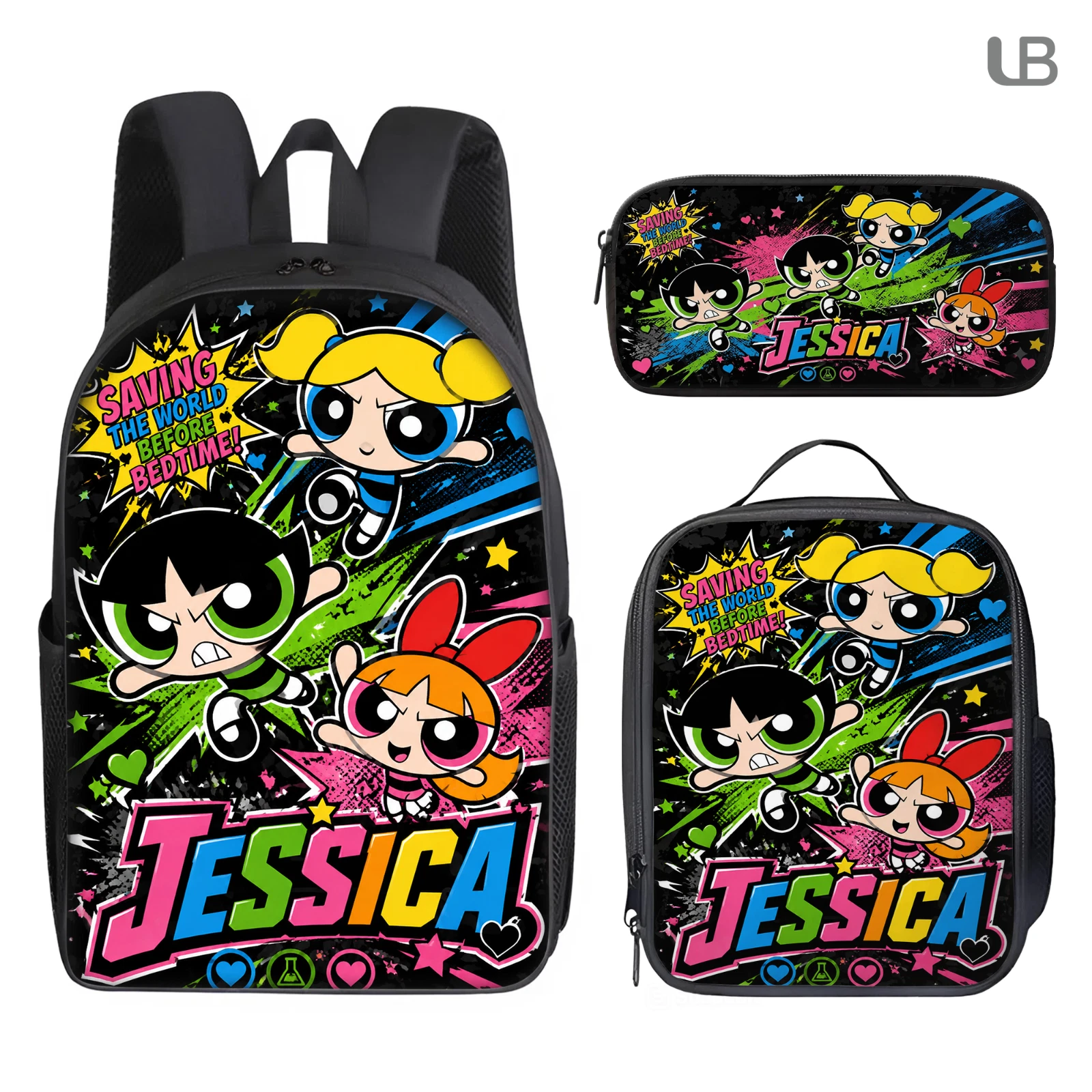 Kid School Backpack Set The Powerpuff Girls Bookbag School Bag