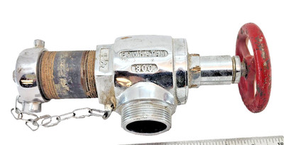 1-1/2'' Vintage Powhatan Fire Hydrant Gate Valve 300Psi w Cap & Chain Chrome UL