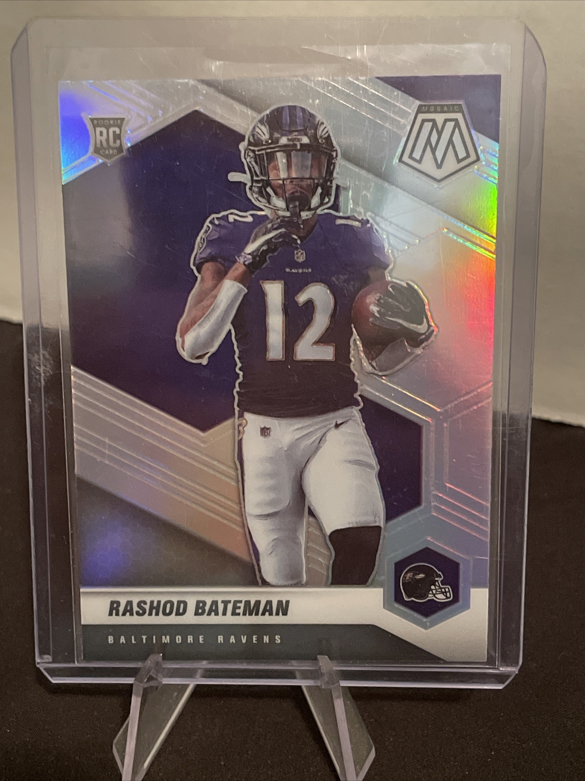 2021 Panini Mosaic Rashod Bateman Rookie Variation Silver Prizm RC #310-V Ravens