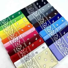 Lot of 6 Men Women Paisley Cotton Scarf Bandana Face Mask Cover Head Wrap Stock